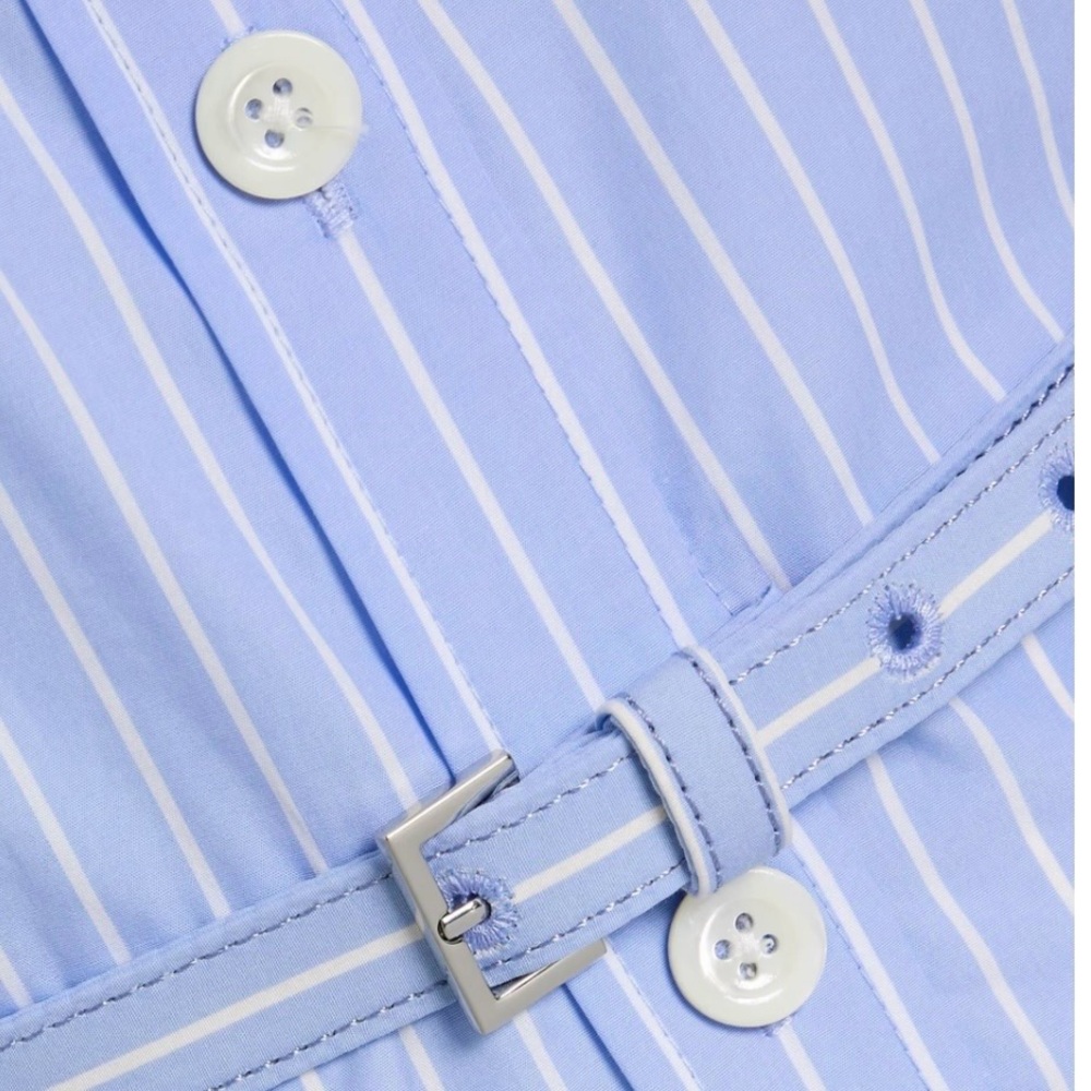 Frame The Striped Safari Blue and White Shirt Dress size S - Picture 3 of 12